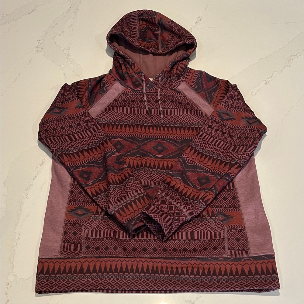 Burton Geometric Patterned Ski Sweatshirt Hoodie Fleece Lined Size Small